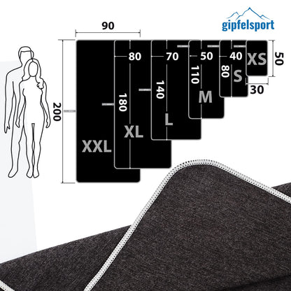 Microfibre Towel Set - for Sauna, Fitness, Sports, Beach Towel, Sports Towel, Anthracite Brush XXL: 200 x 90 cm