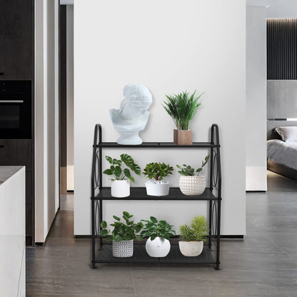 VyGrow Plant Stand, 3-Tier Plant Rack for Indoor and Outdoor Use, Heavy Duty Metal Plant Stand Holder Rack for Outdoor Living Room, Balcony and