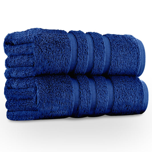 GC GAVENO CAVAILIA Large Bath Sheet 2 Pack - 100% Egyptian Cotton - Highly Absorbent & Quick Dry Extra Large Towels - Easycare & Durable - Blue