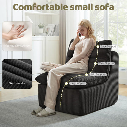 ROXGOX Boneless Chair Small Lounge Chairs for Adults, Memory Foam Single Sofa Bean Bag Chair for Living Room, Bedroom, Gaming Reading