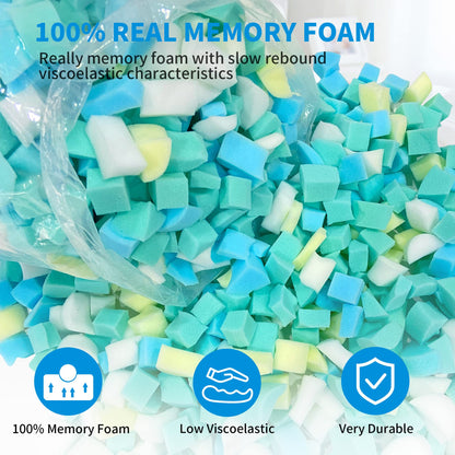 Welacer Multi Color Shredded Memory Foam Filling 2.2KG, Bean Bag Refill