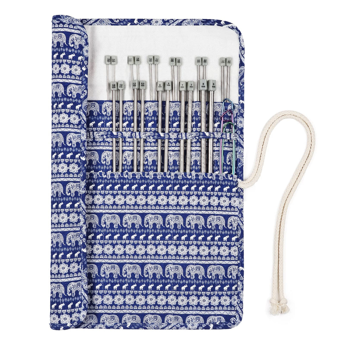 Aeelike 35cm Knitting Needles Sets with Case, Long Single Pointed Straight Knitting Pins, 22PCS Lightweight Metal Needles for Knitting & Stitch
