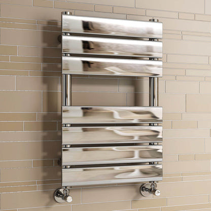 iBathUK Zerith Wall Mounted Flat Panel Heated Towel Rail, 7 Column Slim Flat Steel Hydronic Central Heating Towel Radiator with High Thermal Output