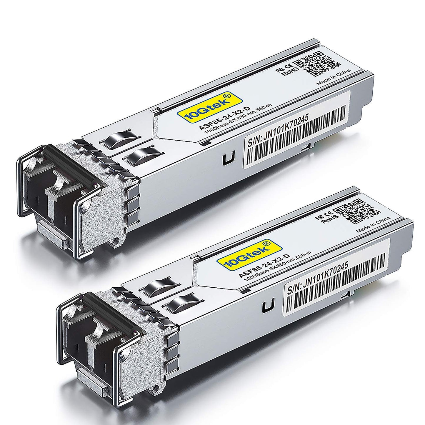 [2 Pack] HP-ProCurve J4858A/ J4858B/ J4858C/ J4858D Compatible 1G SFP LC SX Multimode Transceiver, 1000Base-SX Mini-Gbic Module, Dual LC Connector,