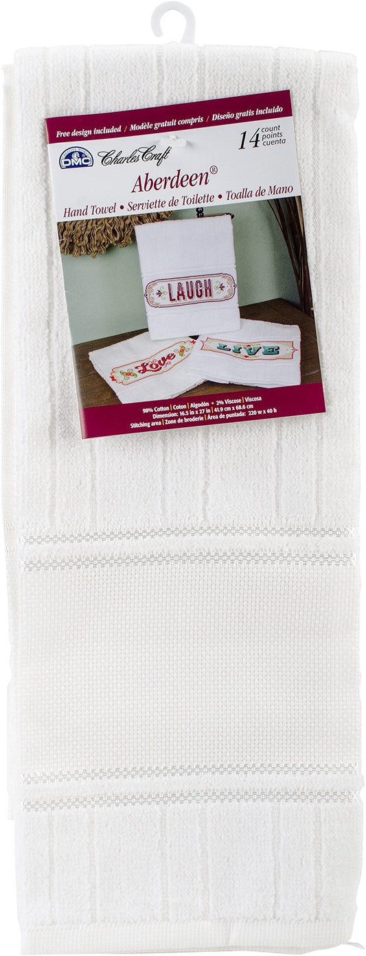 DMC VT6701 6750 Aberdeen Velour 14 Count Hand Towel, Multi-Colour, 16.5 x 27-Inch