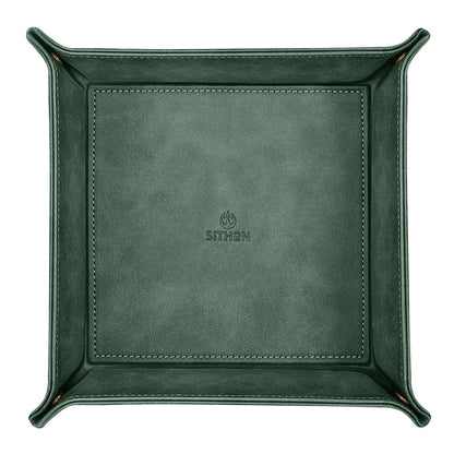 SITHON Valet Tray Premium PU Leather Desktop Storage Organizer