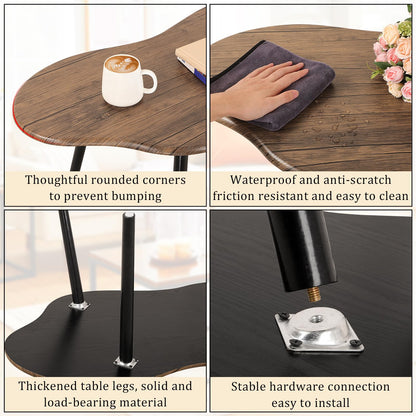 FEUFOAM Small Coffee Table Irregular Wood Grain Desktop Coffee Tables Simple Modern Cloud Shaped Center Table Floor Standing Table For Living Room