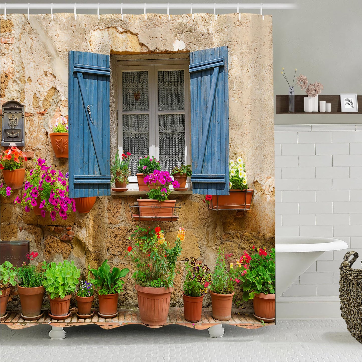 Simpomsy European Shower Curtain Nature Scene 3d Print Greek Shower Curtain Polyester Fabric Bath Curtain Curtains Bathroom Fabric Shower Street View
