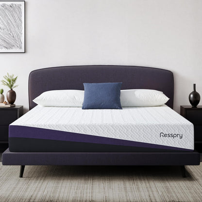 Resspry Single Mattress, 22CM Gel Memory Foam Mattress with Breathable Cover, Sleep Cooler and Skin Friendly, Dual Layers Support for Pressure Relief