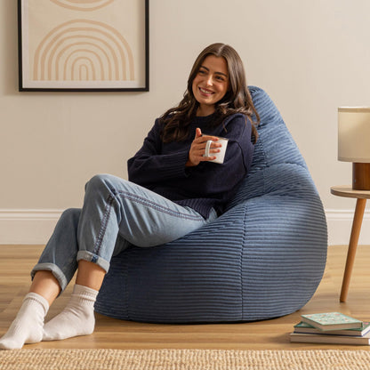 icon Dalton Cord Bean Bag with Filling Included, Set of 2, Blue