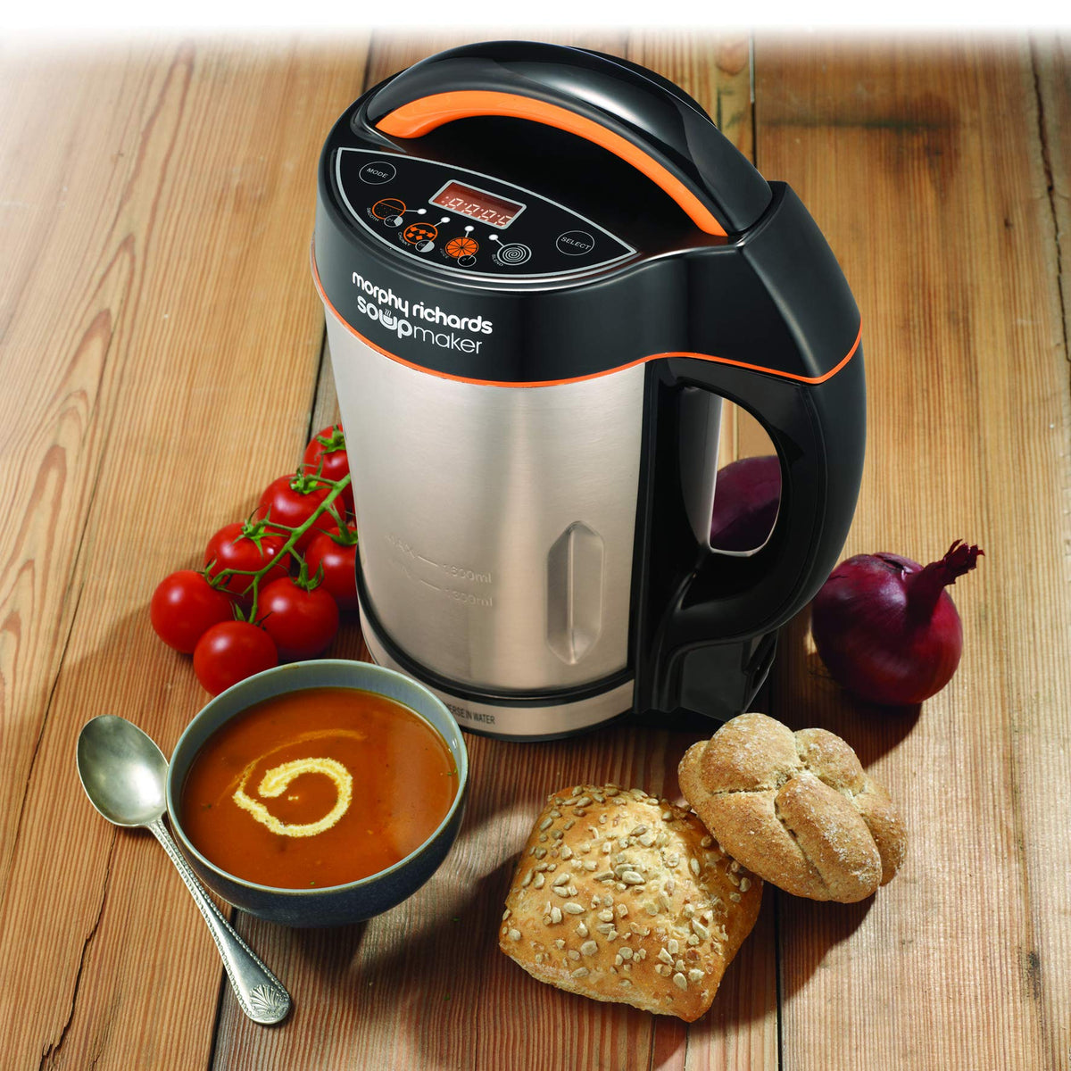 Morphy Richards Classic Soup Maker, 1.6L, Multi-Settings, LED Displayed Panel, Motorised Blade, Stainless Steel, 1000W, 48822