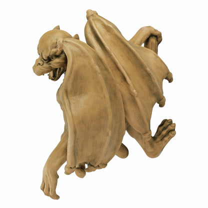 Design Toscano NG832115 Gaston the Gothic Gargoyle Climber Hanging Statue, Medium, 33 cm, Polyresin, Gothic Stone