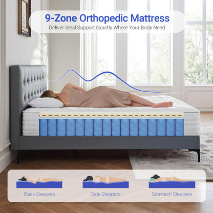 dosleeps Small Double Mattress 4FT | 10" Memory Foam & Pocket Sprung | 9-Zone Orthopedic Support, Breathable Cover