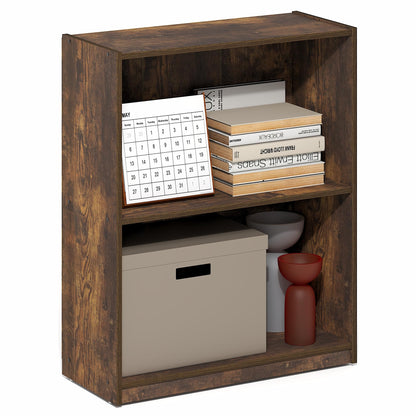 Furinno GRUEN Book Shelf, 2-Tier Small Bookshelf, Bookcase with Open Shelf, 21.1 x 55.4 x 68.6 cm, for Organization and Storage, for Living Room