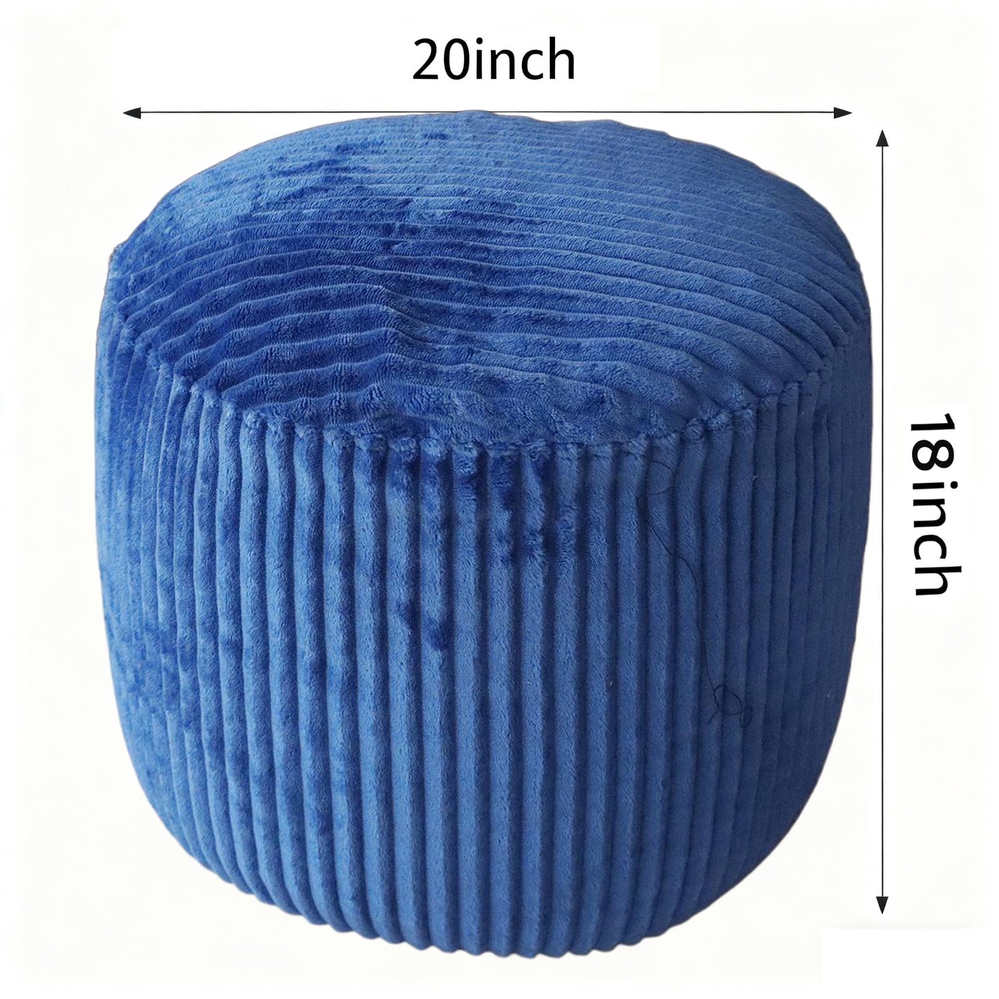 lygooh Unstuffed Footstool Bean Bag Cover Round Pouf Ottoman Foot Stool