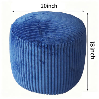 lygooh Unstuffed Footstool Bean Bag Cover Round Pouf Ottoman Foot Stool