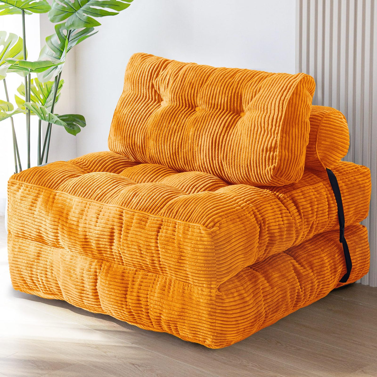 MAXYOYO Folding Sofa Bed, Convertible Sleeper Chair with Pillow Foldable Mattress with Back Support