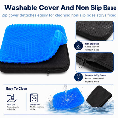 Jiangshun Gel Seat Cushion & Pressure Relief Pad – Double Layer Honeycomb