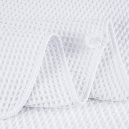 POLYTE Microfibre Oversize Quick Dry Lint Free Bath Towel, 152 x 76 cm, 4 Pack (White, Waffle Weave)