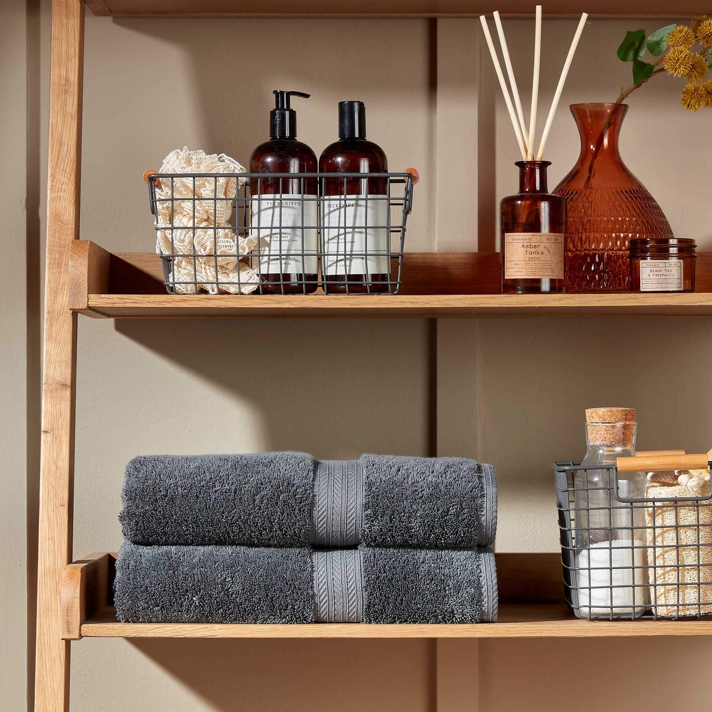 Christy Renaissance 6 Piece Towel Set | Ash Grey | 100% Egyptian Cotton Pile | Luxuriously Soft and Super Absorbent | 675 GSM