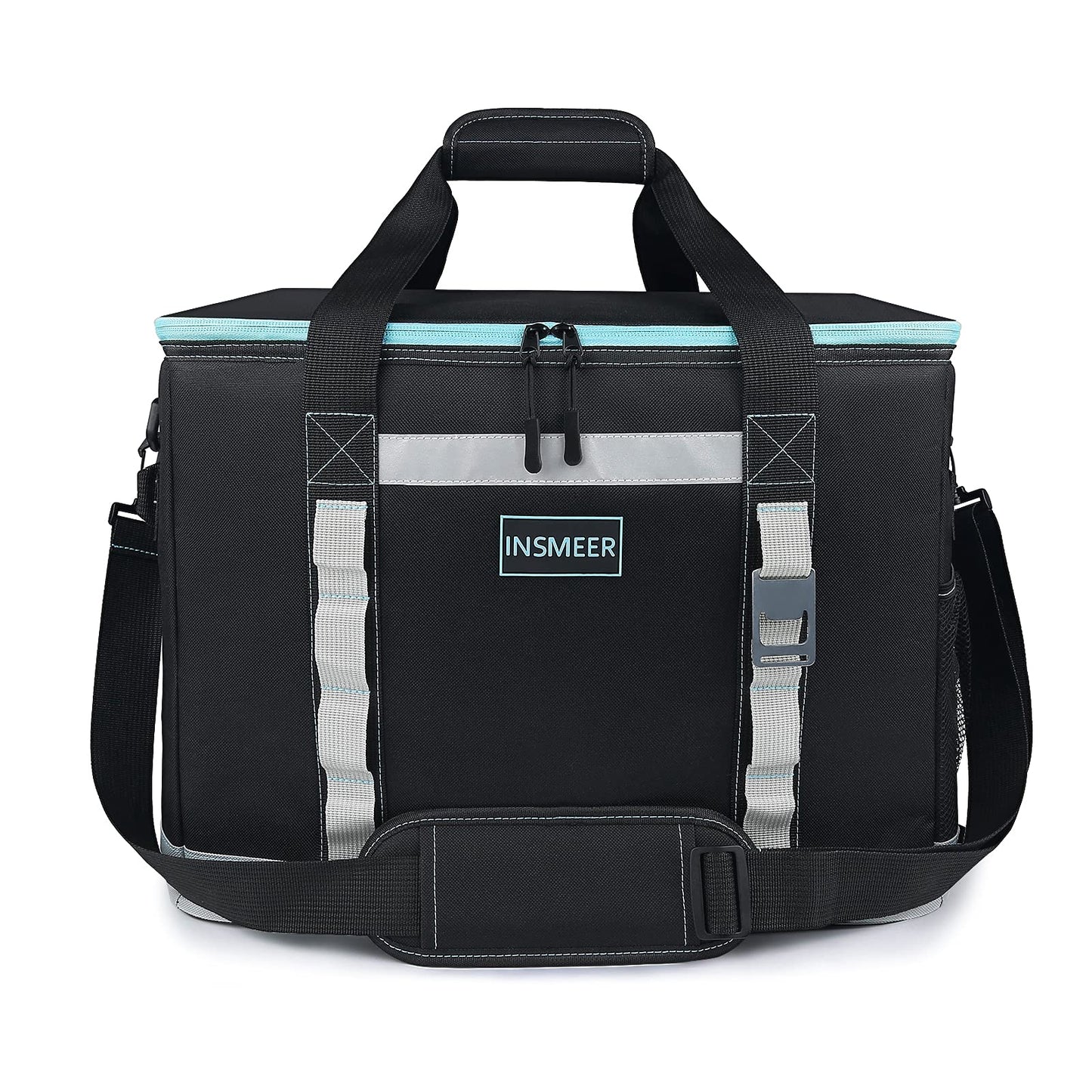 INSMEER Large Cooler Bag 65 Can, Soft Cooler Insulated 48L Foldable/Collapsible/Leakproof,with Opener&Removable Shoulder Strap, Portable Thermal Bag