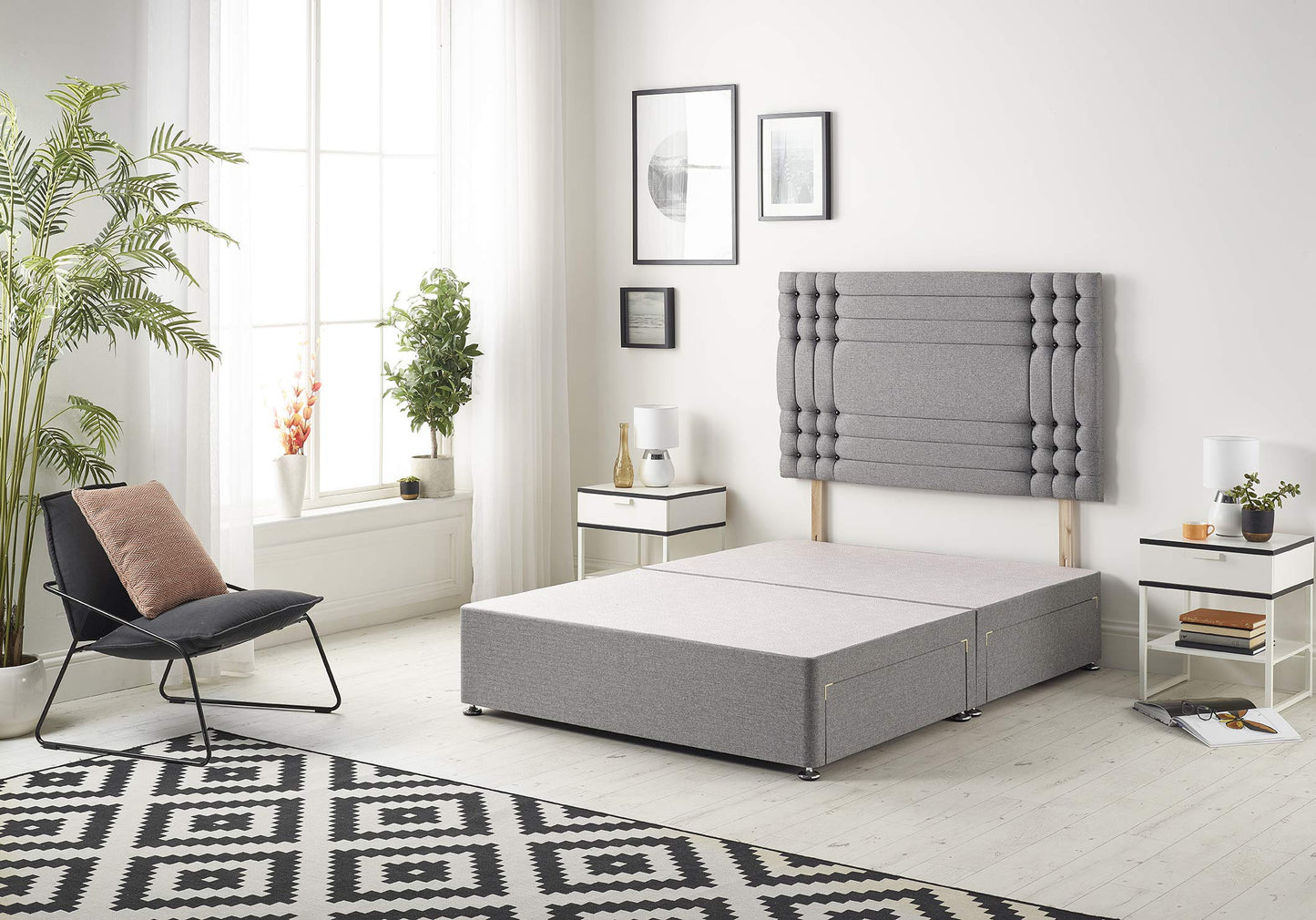 Bed Centre Flexby Divan Bed Base, 3FT Single, Linen Beige