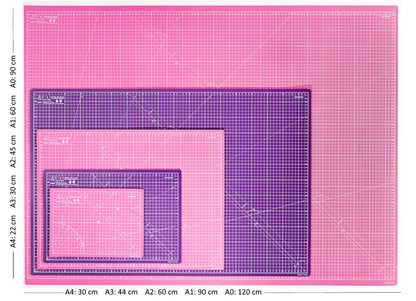 Elan A0 Cutting Mat Pink and Purple, 5-Ply Hobby Board for Crafts 120X90 CM, Extra Large Self Healing Cutting Mat A0, Extra Large Craft Board Pink