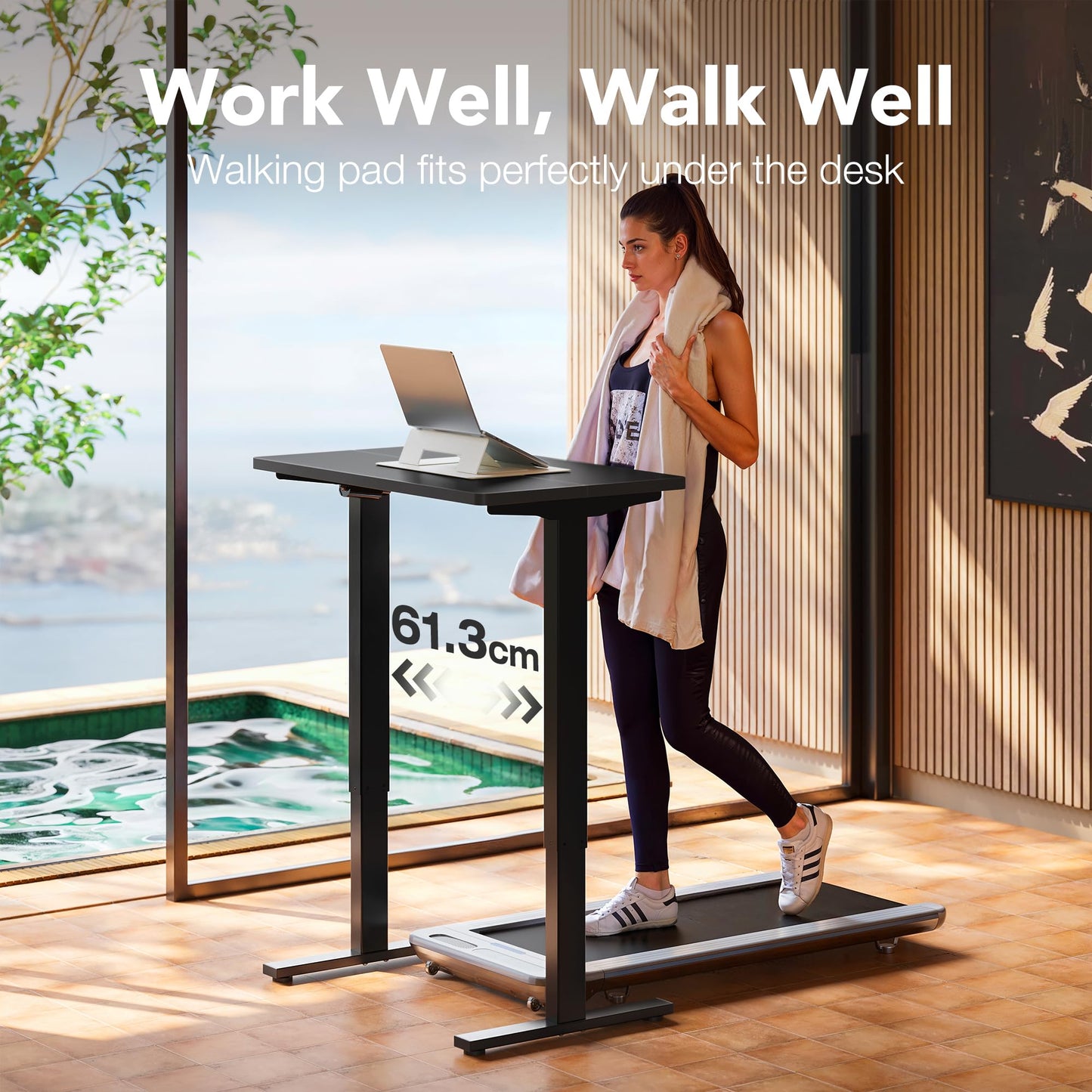 HUANUO Standing Desk 80x48cm mit 4 Memory height settings