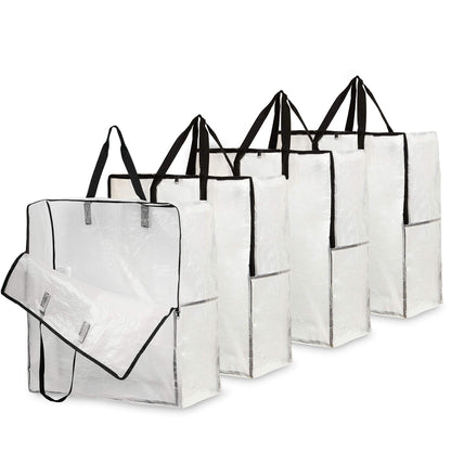 DECO EXPRESS Laundry Bags XL, Pack of 4 Heavy Duty Jumbo Garage, Attic or Underbed Storage Solutions for Clothes, Bedding, Duvet