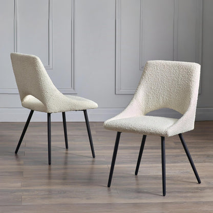 Julian Bowen Iris Dining Chairs, Set of 2, Ivory - H84 x W52 x D61cm