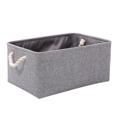 PWVMWM Fabric Grey Storage Boxes with Handles, Small Canvas Storage Basket for Cupboards, Shelves, Toys, Clothes, Office (grey, small)