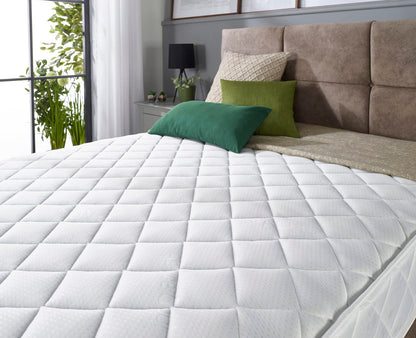 Aspire Beds Cumulus White 2 Sleep Comfort Layers & AC Aspire-Cool Touch Sleep Surface Foam Free Bonnell 500 Sprung Premium Economy Mattress