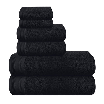 MALLONI HOME Ultra Soft 6 Pack Cotton Towel Set, Includes 2 Oversized Bath Towels 70 x 140 cm, 2 Hand Towels 40 x 60 cm and 2 Washbeds 30 x 30 cm