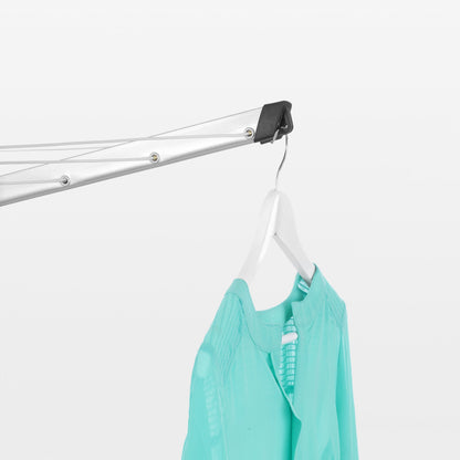 Brabantia - Lift-O-Matic - 50M of Clothes Line - Adjustable in Height - UV-Resistant & Non-Slip Lining - Umbrella System - with Ground Spike 45 mm &