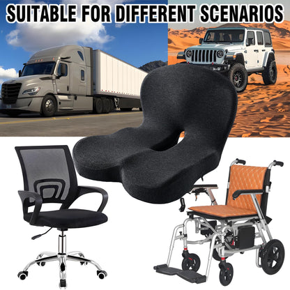 SICOUSOK Memory Foam Seat Cushion for Truck Drivers Office Chairs Wheelchair Ergonomic Seat Cushion for Back, Tailbone