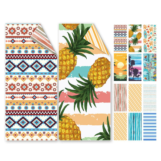 Microfibre Beach Towels for Adults, 2 Pack 180 ? 95 cm Sand Free & Lightweight Beach Towel with Storage Bag, 250 GSM Fast Absorb and Quick Dry Beach