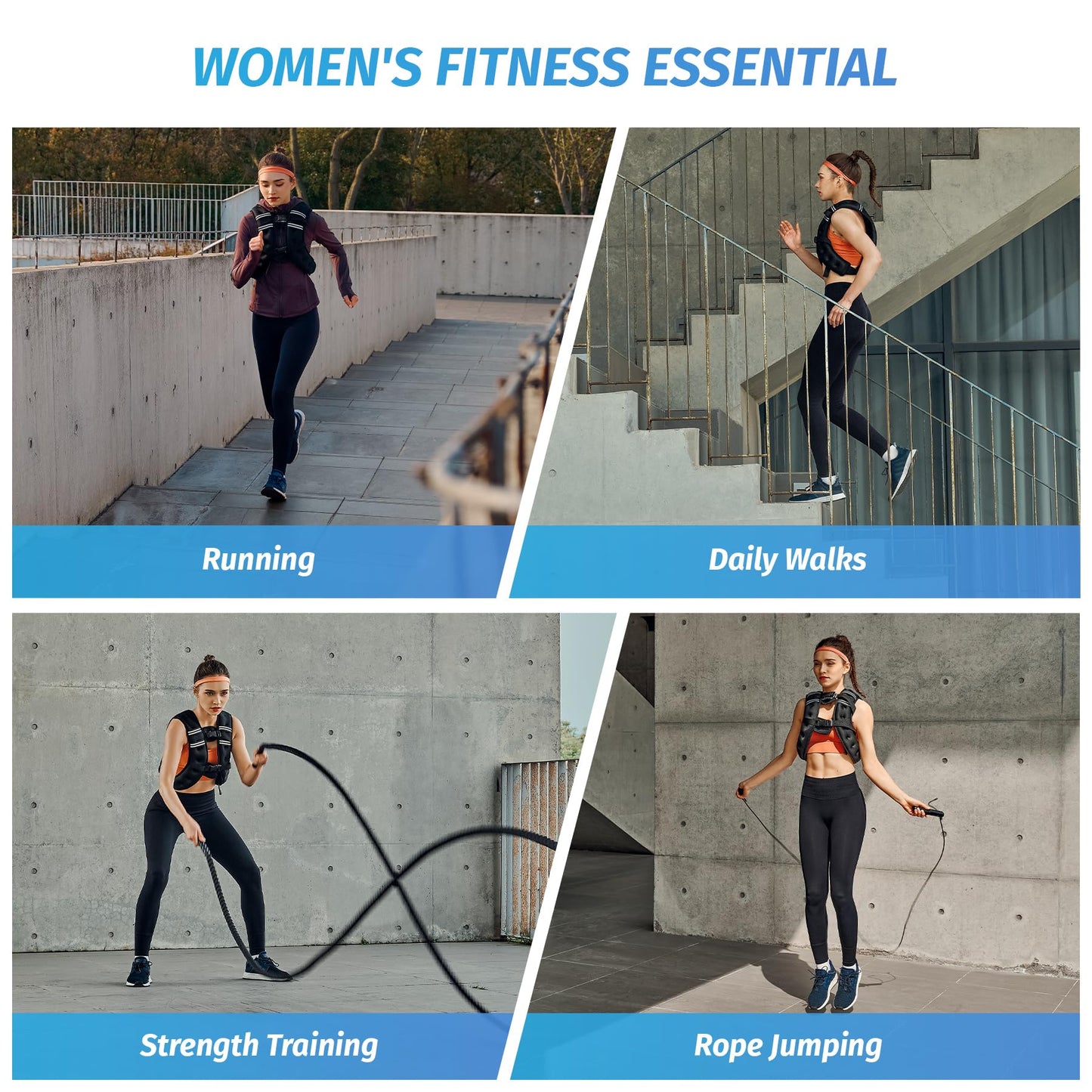 ZELUS Weighted Vest,5.4kg Weight Vest with Reflective Stripe for Workout, Strength Training, Running, Fitness, Muscle Building, Weight Loss,