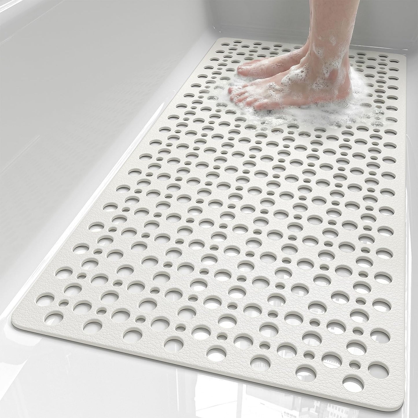 XIYUNTE Bath Mat Non Slip Anti Mould - 88x40cm Long Bathtub Mats Non Slip Bath Mats for Inside Bath, Rubber Non Slip Shower Mat with Suction Cups,