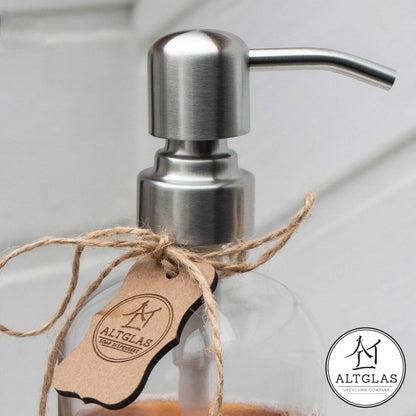 ALTGLAS 2 Pcs Refillable Clear Glass Soap Dispenser 'Sarajevo' 500ml