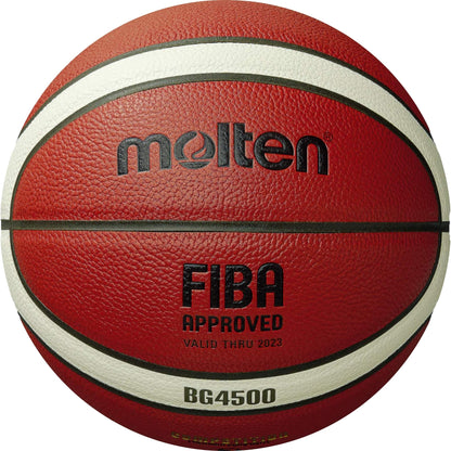 Molten BG4500 Basketball, Match Ball, BBL & WBBL, FIBA Approved, Premium Composite Leather, Indoor Play, Orange/Ivory, Size 7, Suitable For Boys age