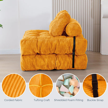 MAXYOYO Folding Sofa Bed, Convertible Sleeper Chair with Pillow Foldable Mattress with Back Support