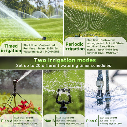 TRJZWA Dual Port WiFi Water Timer, 2024 Latest Irrigation Timer Water Timers for Irrigation, Automatic Watering System with WiFi Remote and Voice