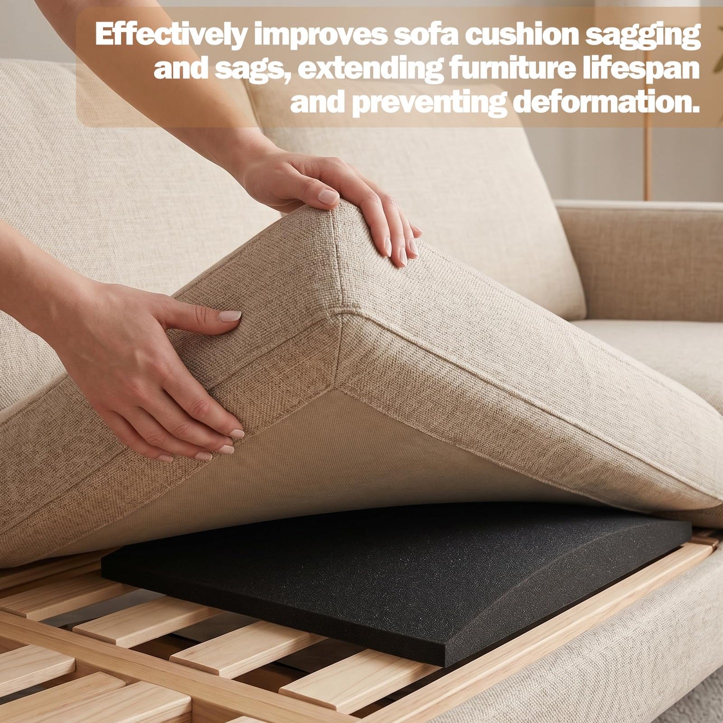 Wulshome 2 Pcs High Density Foam Sofa Cushion Support 55×55cm, Couch Seat Saver for Sagging Furniture Seat Repair Sofa Cushion Support for Sagging