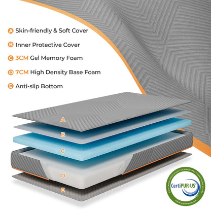 Vesgantti Folding Mattress Single 10CM Memory Foam Foldable Mattress