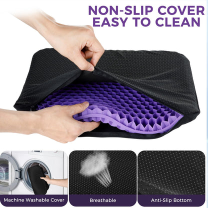 Nymblis Gel Seat Cushion, Cool Honeycomb Cushions with Cloth Cover, 42cm