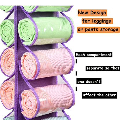 RZMAYIS Legging Storage Bag Storage Hanger Can Holds 24 Leggings or Shirts Jeans Compartment Storage Hanger