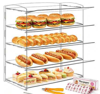BAOSHISHAN Acrylic Pastry Display Case 4-Tier Cake Display Cabinet