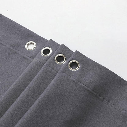 HOMTRYLIC Dark Grey Shower Curtain W200 x L220cm Plain Fabric Shower Curtain for Bathroom Water Repellent Extra Long Bath Shower Curtain Set with 12