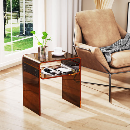 solaround Acrylic Side Table, Dark Brown