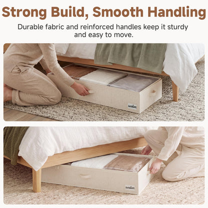 StorageWorks Underbed Storage Boxes with Lids, Large Under Bed Storage Box Containers for Bedroom Accessories Organising Clothes Bedding